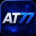 Official app icon for AT77 Game featuring white and blue text against a dark blue background, available for download on apkrol.com for users in Pakistan.