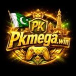 PKmega Game App official logo with Pakistan flag and Minar-e-Pakistan for real money earning app download 2026.
